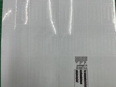 ฉลากสินค้าใสพิมพ์หมึกขาว