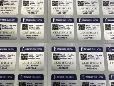 พิมพ์ฉลากสินค้าสีเงิน