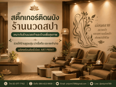 สติ๊กเกอร์ติดผนังร้านนวดสปา