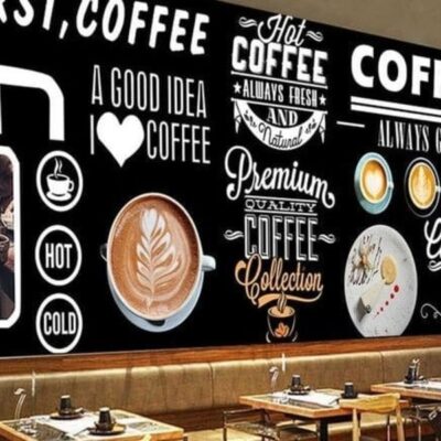 สติ๊กเกอร์ติดผนังร้านกาแฟ