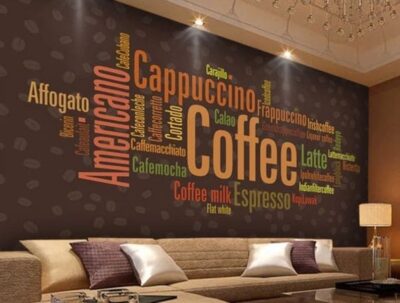 สติ๊กเกอร์ติดผนังร้านกาแฟ
