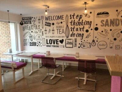 สติ๊กเกอร์ติดผนังร้านกาแฟ