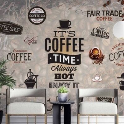 สติ๊กเกอร์ติดผนังร้านกาแฟ