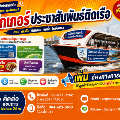 สติ๊กเกอร์โฆษณาติดเรือ
