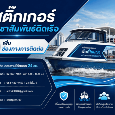 สติ๊กเกอร์โฆษณาติดเรือ