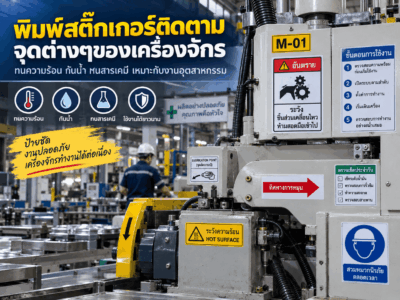 รับผลิตสติ๊กเกอร์ติดเครื่องจักร