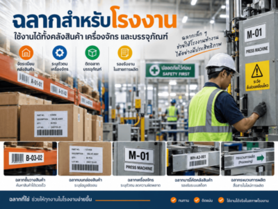 ฉลากสำหรับโรงงาน ใช้งานได้ทั้งคลังสินค้า