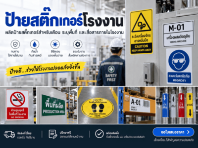 ป้ายสติ๊กเกอร์โรงงาน