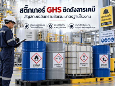 สติ๊กเกอร์ GHS ติดถังสารเคมี