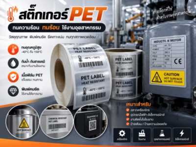 สติ๊กเกอร์ PET ทนความร้อน