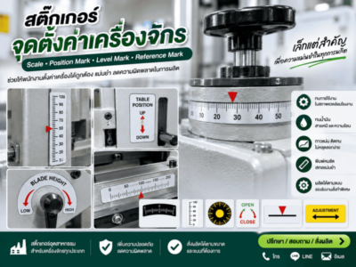 สติ๊กเกอร์จุดตั้งค่าเครื่องจักร