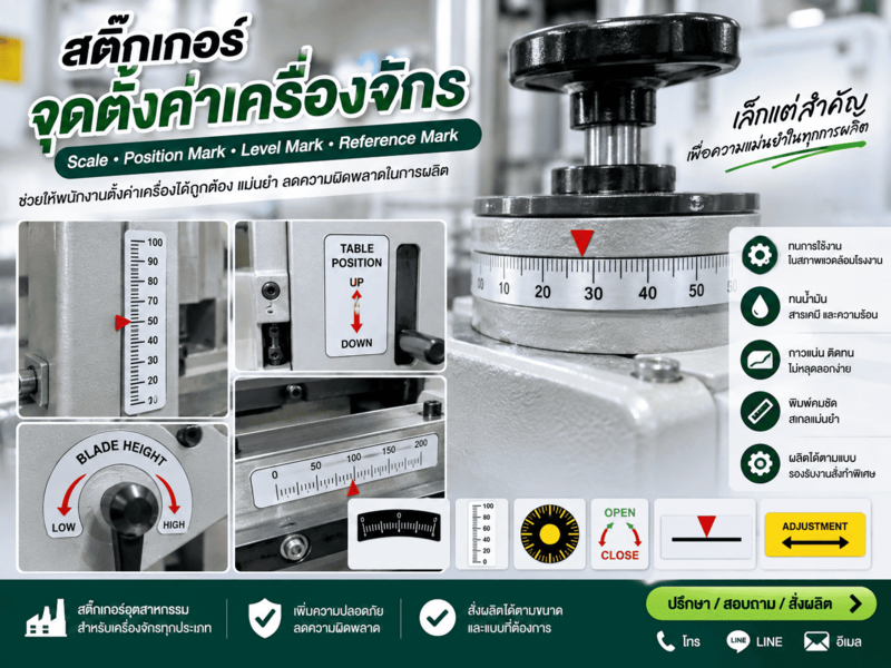 สติ๊กเกอร์จุดตั้งค่าเครื่องจักร