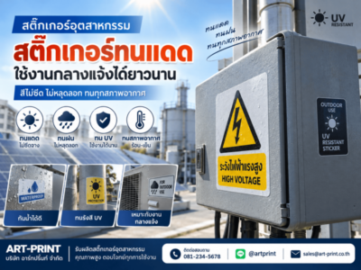 สติ๊กเกอร์ทนแดด สีไม่ซีด ไม่หลุดลอก