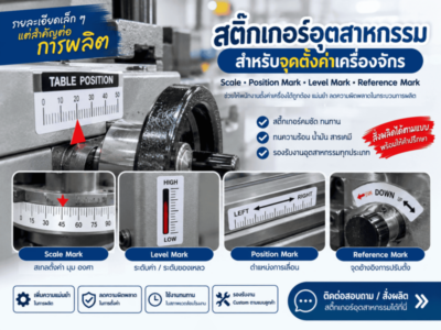 สติ๊กเกอร์อุตสาหกรรมสำหรับจุดตั้งค่าเครื่องจักร