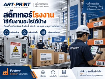 สติ๊กเกอร์โรงงาน ใช้กับงานอะไรได้บ้าง