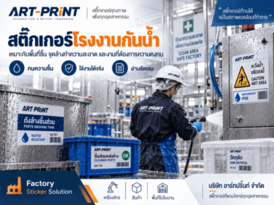 สติ๊กเกอร์โรงงานกันน้ำ เหมาะกับพื้นที่ชื้น