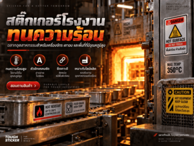 สติ๊กเกอร์โรงงานทนความร้อน ฉลากอุตสาหกรรมสำหรับเครื่องจักร