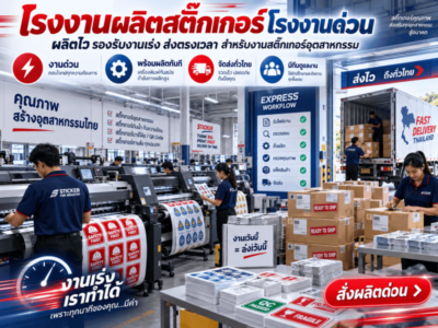โรงงานผลิตสติ๊กเกอร์โรงงานด่วน ผลิตไว รองรับงานเร่ง