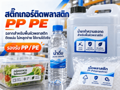 สติ๊กเกอร์ติดพลาสติก PP, PE
