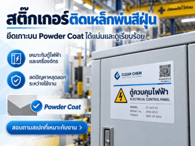 สติ๊กเกอร์ติดเหล็กพ่นสีฝุ่น